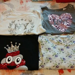 Nwt girls L, 4 long sleeve shirts